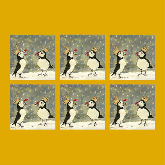 Christmas Puffins Christmas Card (Pack of six)