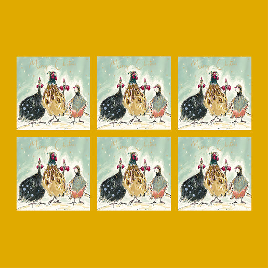 Christmas Friends Gold Foil Christmas Card Pack (Pack of six)