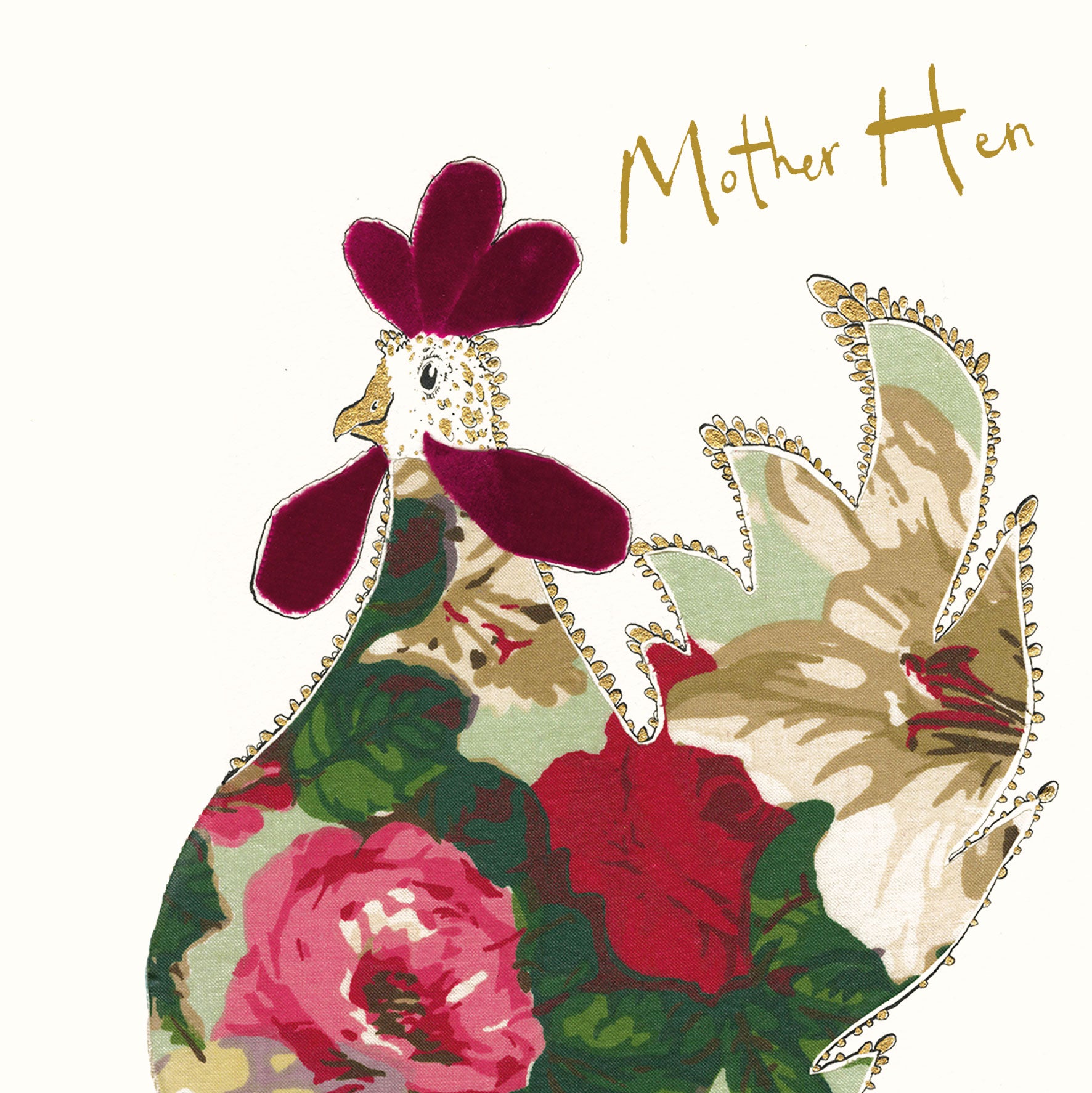 Mother Hen Gold Foil Card – Anna Wright Ltd