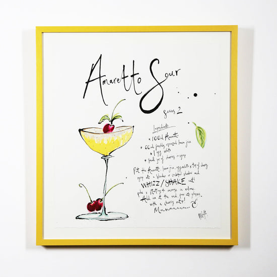 Amaretto Sour Cocktail Original Artwork