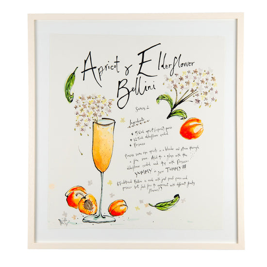 Apricot and Elderflower Bellini Cocktail Original Artwork