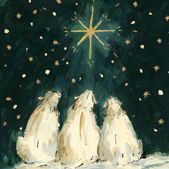 Christmas Wishes Polar Bear Gold Foil Christmas Card