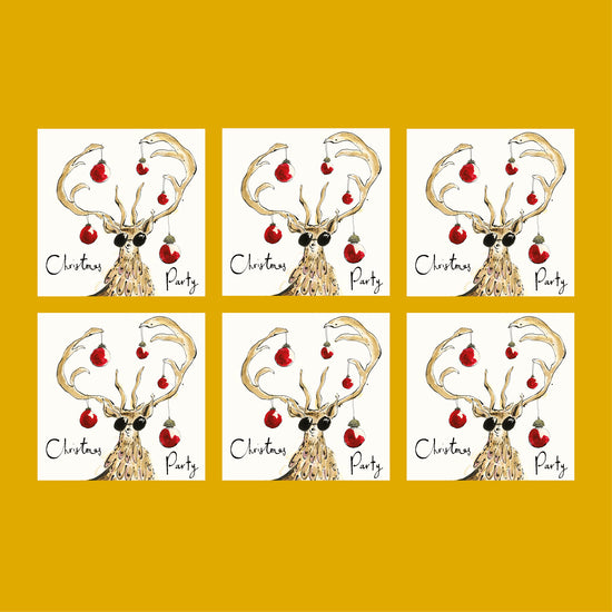 Christmas Party Stag Card (Pack of six)