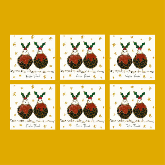 Festive Friends Robin Christmas Card (Pack of six)