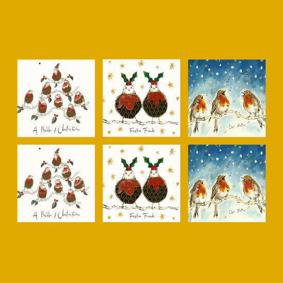 Christmas Robin Mix Christmas Card Pack (Pack of six)
