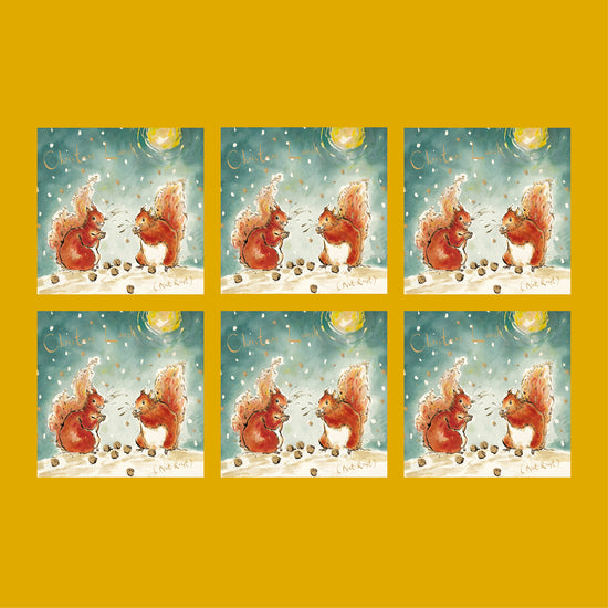 Christmas Lunch Gold Foil Christmas Card Pack (Pack of six)
