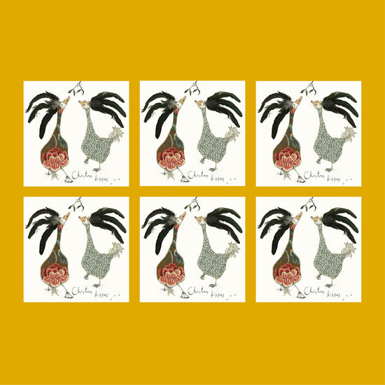 Christmas Kisses Geese Christmas Card (Pack of six)