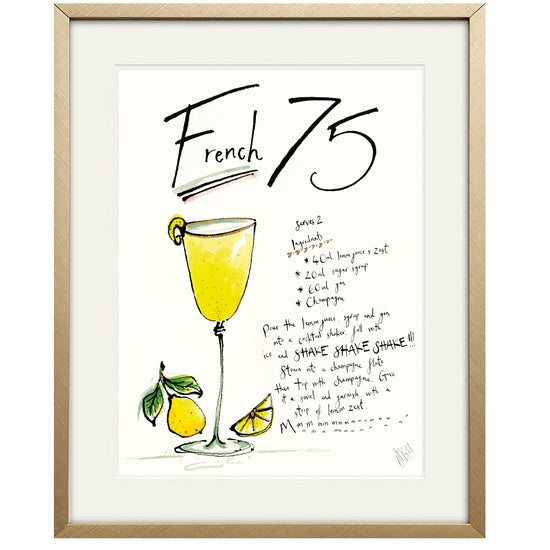 French 75 Cocktail Print