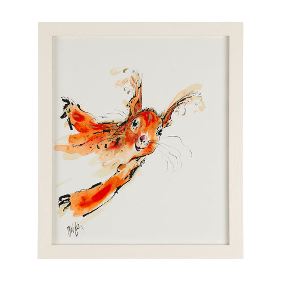 Peakaboo Red Squirrel Original Artwork