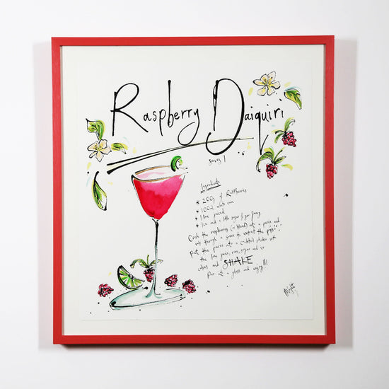 Raspberry Daiquiri Cocktail Original Artwork