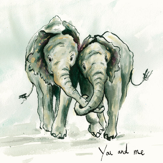 You and Me Elephant Card