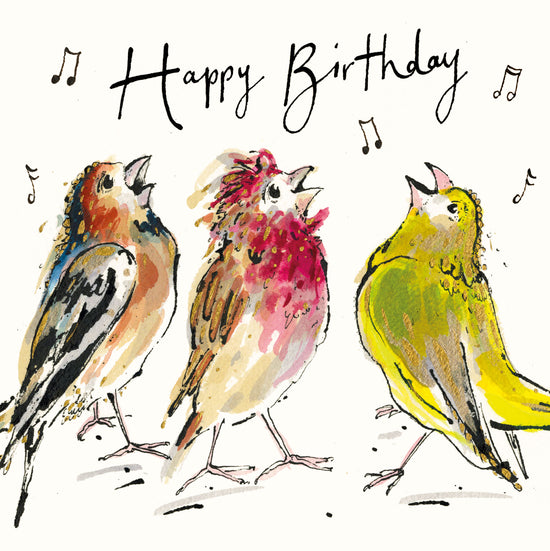 Happy Birthday Finches Card