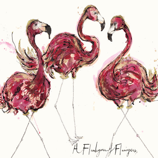 A Flamboyance of Flamingos Card