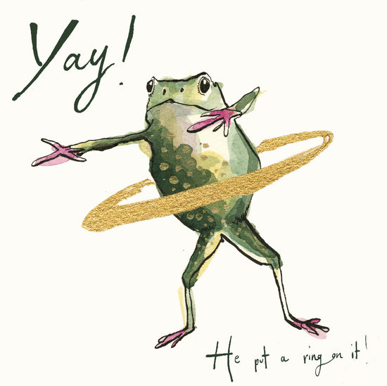 Yay! He put a ring on it! Frog Card