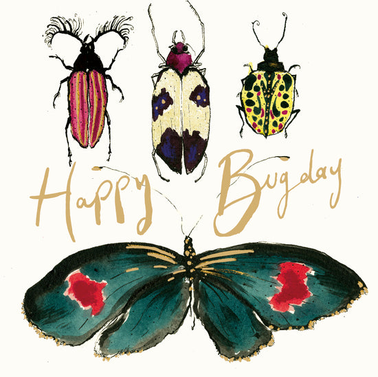 Happy Bugday Bugs Gold Foil Card