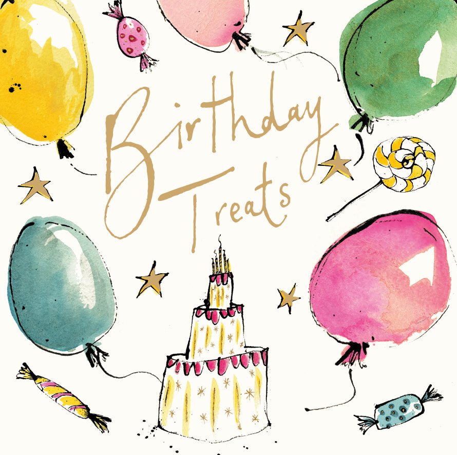 Birthday Treats Gold Foil Card – Anna Wright Ltd