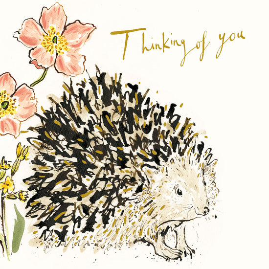 Thinking Of You Hedgehog Gold Foil Card