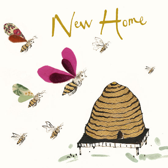 New Home Bee Hive Gold Foil Card