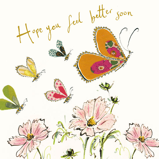 Feel Better Soon Butterfly Gold Foil Card