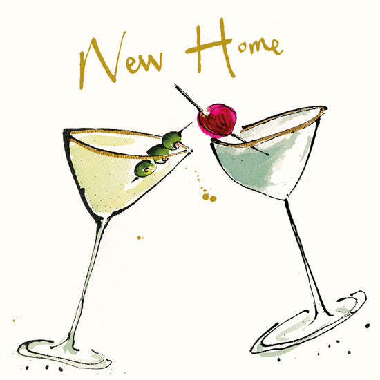 New Home Cocktail Gold Foil Card