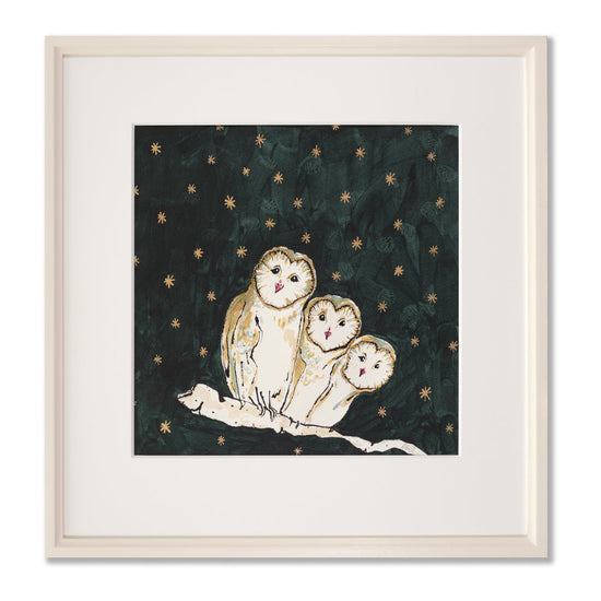 Three Wise Owls Original Artwork