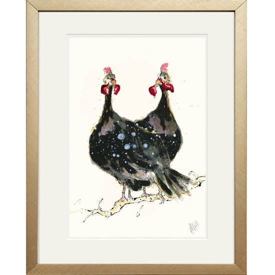 A Pair of Guinea Fowl Bird Print