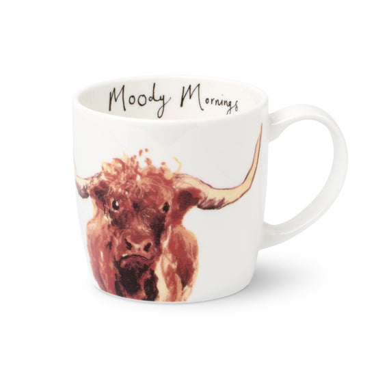 Moody Mornings Cow Fine Bone China Mug