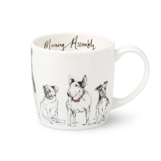 Morning Assembly Dog Fine Bone China Mug
