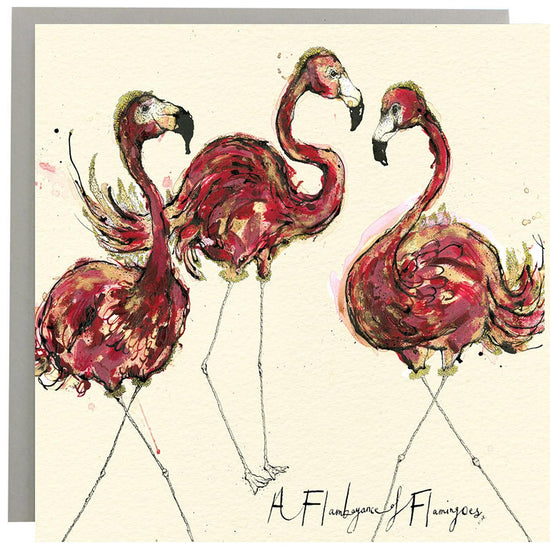 A Flamboyance of Flamingos Card
