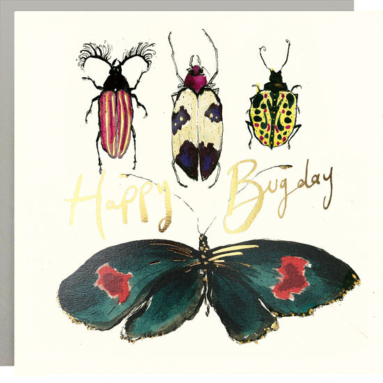 Happy Bugday Bugs Gold Foil Card