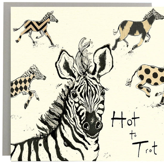 Hot To Trot Zebra Card