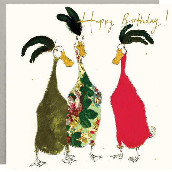 Happy Birthday Ducks Gold Foil Card